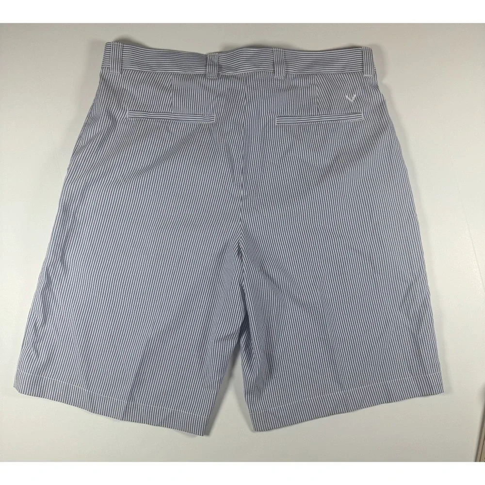 Callaway Shorts Mens 36 Blue‎ White Striped Golf Performance Lightweight Classic